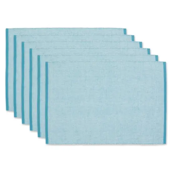 DII&reg; Eco-Friendly Fine Ribbed Placemats, 6ct. Storm Blue {1}