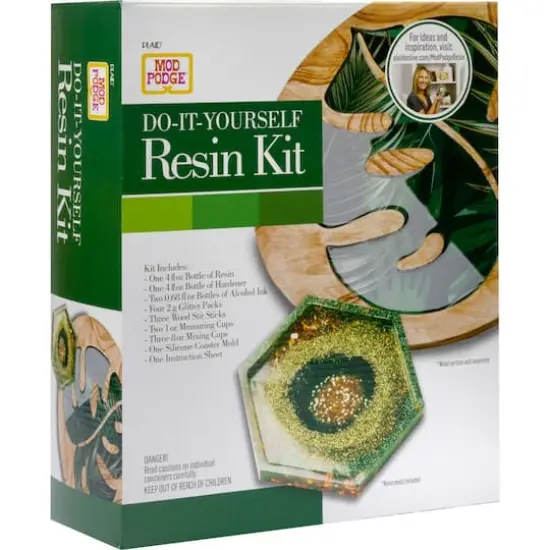 Mod Podge&reg; Green & Gold Do-It-Yourself Hexagon Coaster Kit {1}