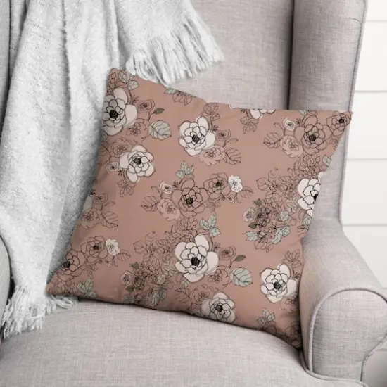 Intricate Floral Throw Pillow Pink {3}