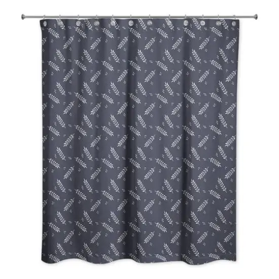 Wheat Pattern Shower Curtain Navy {3}