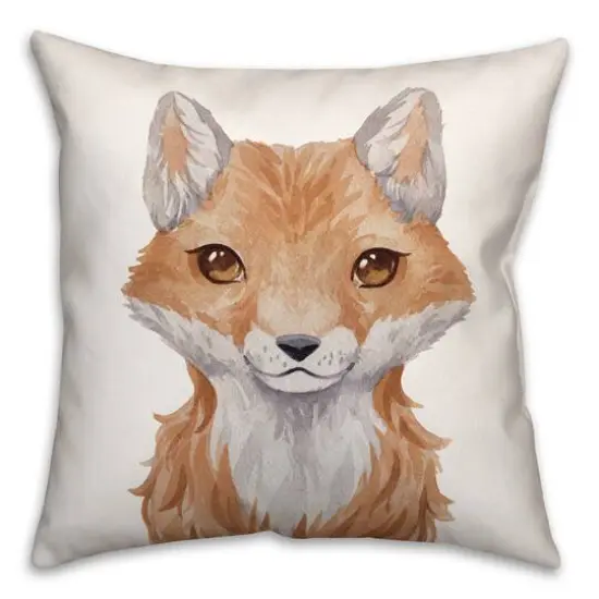 Baby Fox 18" x 18" Throw Pillow {1}