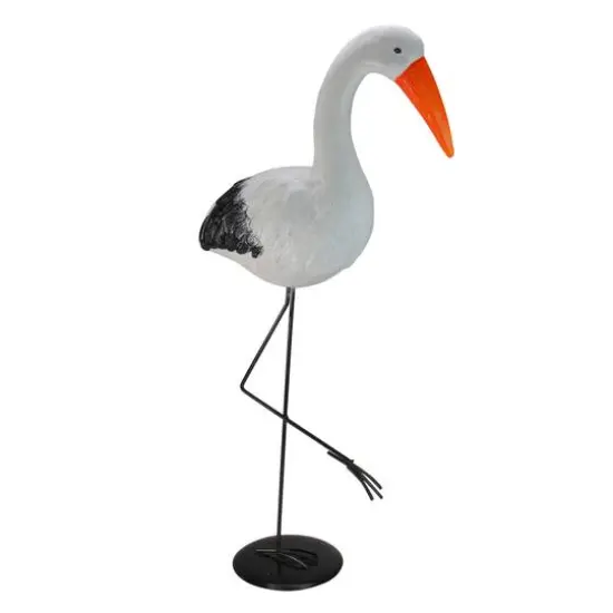 30" Crane Outdoor Statue {3}