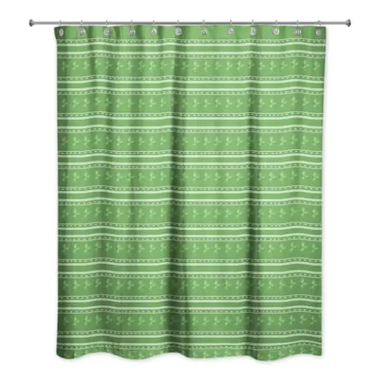 Clover Stripe 71" x 74" Shower Curtain {1}