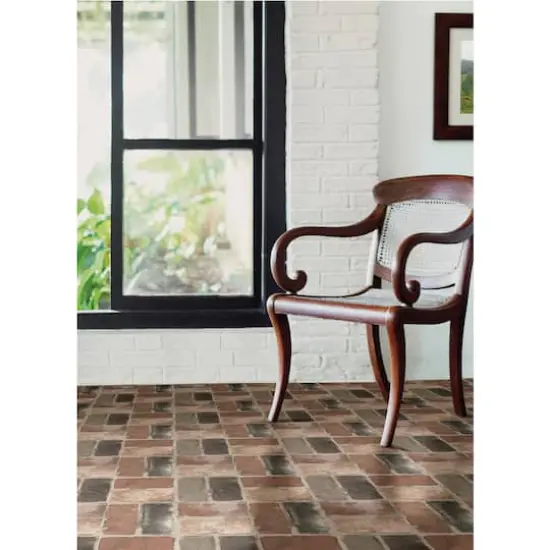 FloorPops Harvard Brick Red Peel & Stick Floor Tiles {3}