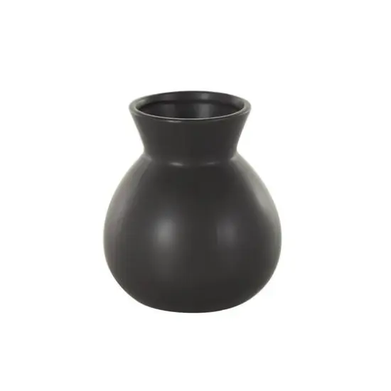 7.75" Black Ceramic Minimalistic Vase {3}