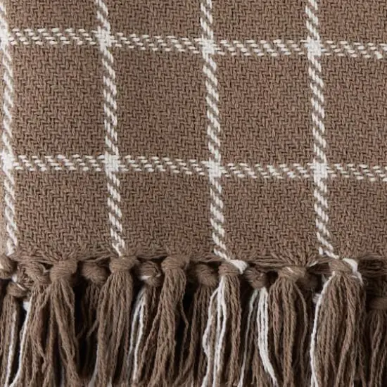 DII&reg; Checked Plaid Throw Brown {5}