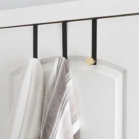 Elle D&eacute;cor Black 3 Pack Single Over the Door Hooks {4}