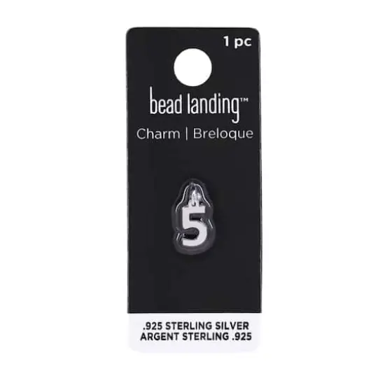 Sterling Silver Number Charm by Bead Landing&trade; 5 {9}