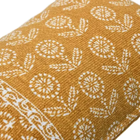 Hello Honey&reg; 20'' Yellow Floral Fields Lumbar Pillow Cover {3}