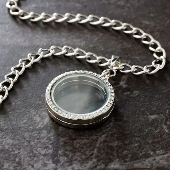 Clear & Rhodium Circle Locket by Bead Landing&trade; {3}