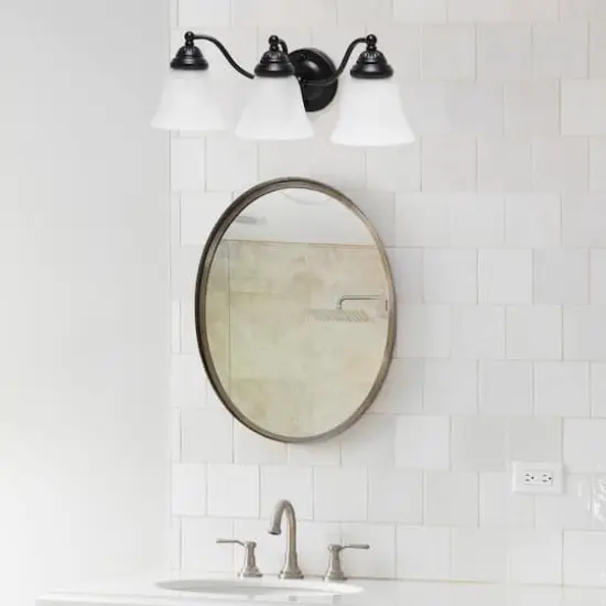 Lalia Home Essentix Alabaster 3 Light Glass Vanity Black {3}