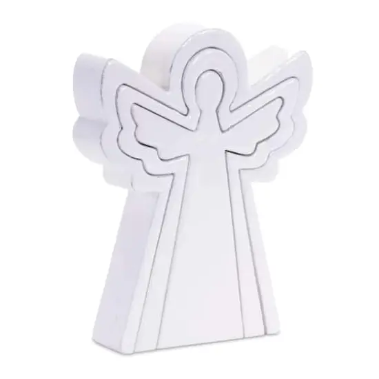 8" White Wood Angel Nesting Display Set {3}