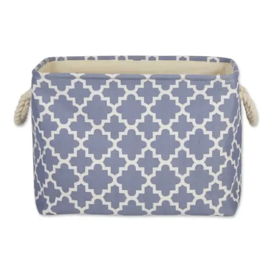 DII&reg; Medium Rectangle Polyester Lattice Bin Stonewash Blue {5}