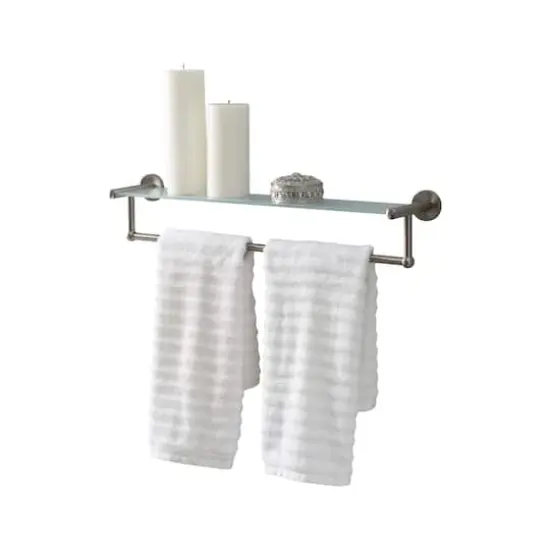 Organize It All Satin Nickel Glass Shelf & Towel Bar  {4}