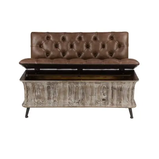 Brown Chinese Fir Rustic Bench, 32" x 47" x 20" {3}