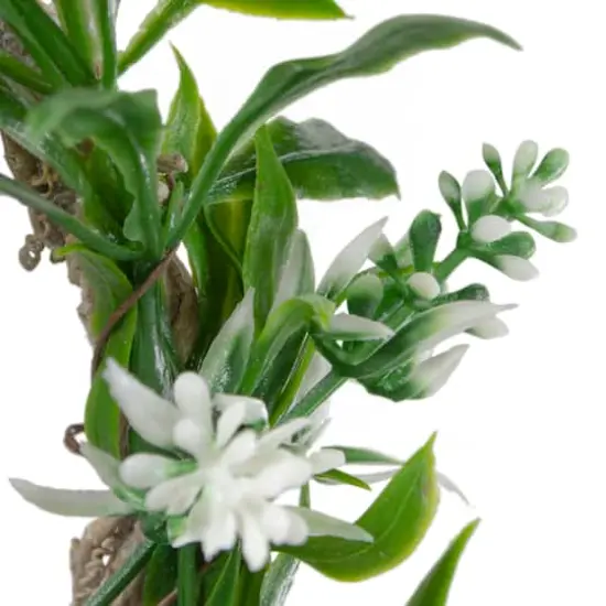 7" Mini White Floral & Foliage Spring Wreath {4}