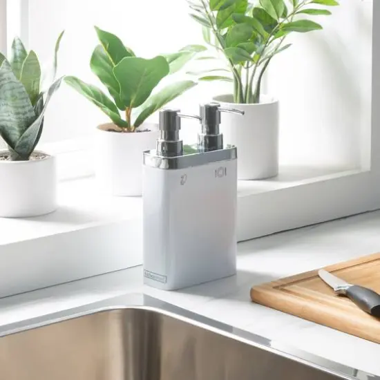 Kitchen Details White Dual Pump Soap & Lotion Dispenser {3}