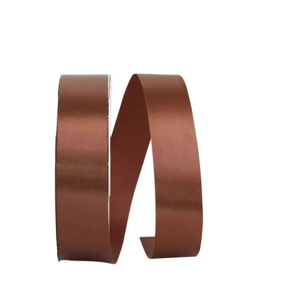 JAM Paper 3/8" x 100yd. Single Face Satin Allure Ribbon Light Brown {1}