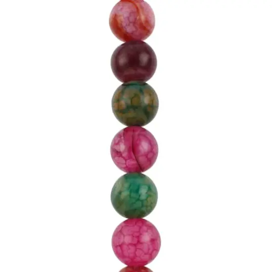Multicolor Crackled Agate Round Beads by Bead Landing&trade; {1}