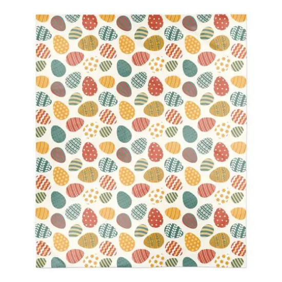 Bold Easter Egg Pattern Blanket 50" x 60" Sherpa Fleece Blanket {1}