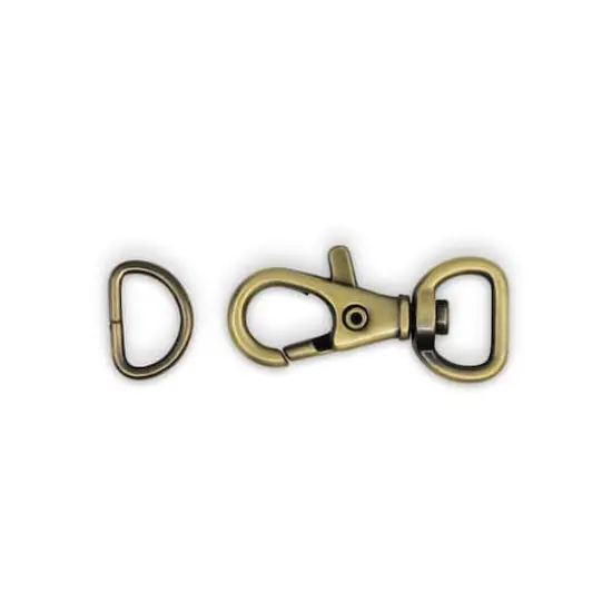 Dritz&reg; Swivel Hooks & D-Rings, 12 Sets Antique Brass {6}
