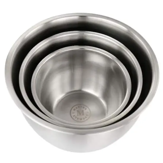 Martha Stewart Stainless Steel Mixing Bowl Set with Taupe Lids {7}