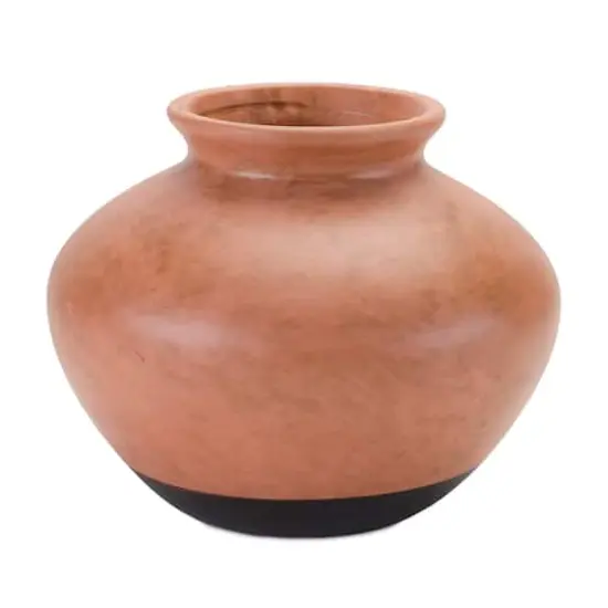 9" Brown Two-Tone Ceramic Vase {1}