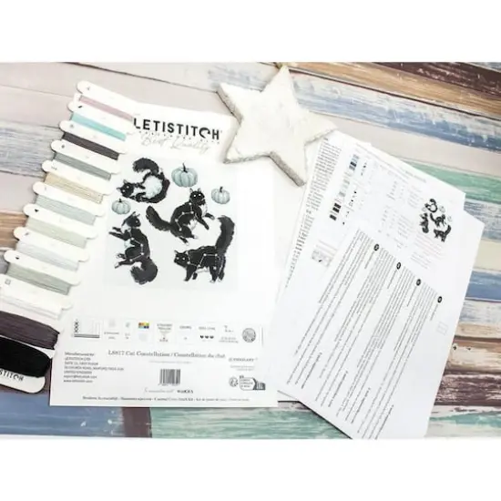 LetiStitch Cat Constellation Counted Cross Stitch Kit {3}