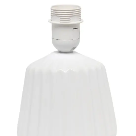 Simple Designs 11.3" Petite Off White Pleated Base Table Lamp {7}