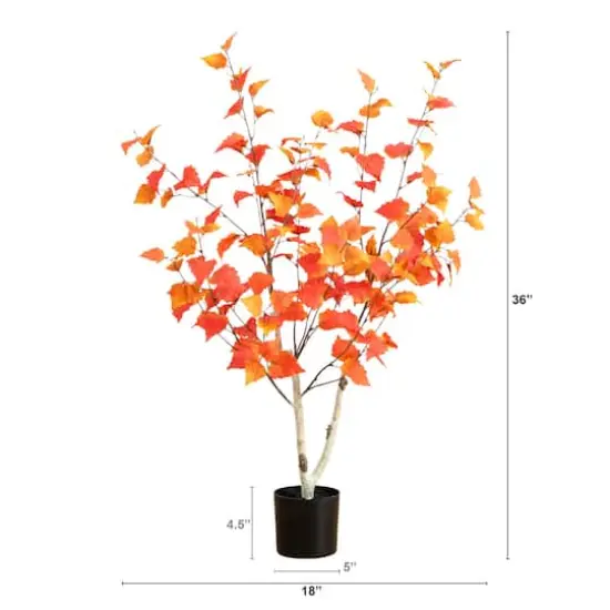 3ft. Autumn Birch Artificial Fall Tree {3}