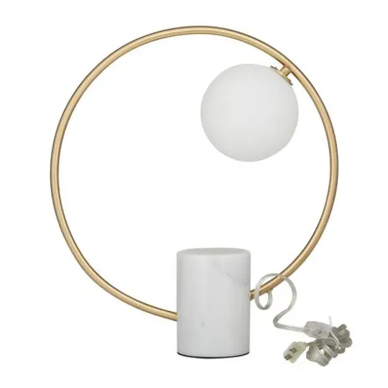 17.5" Marble Contemporary Abstract Accent Lamp Gold {1}