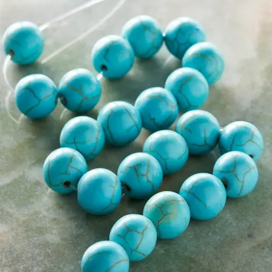 Turquoise Dyed Reconstituted Howlite Round Beads, 10mm by Bead Landing&trade; {3}