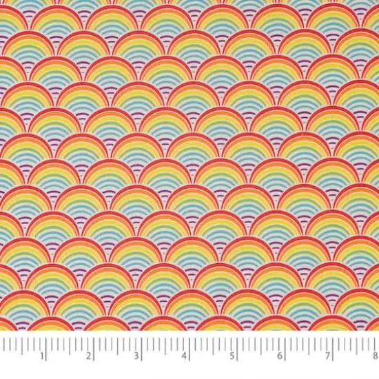 SINGER Rainbow Geo Scallops Cotton Fabric {4}