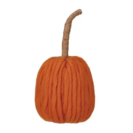 Hello Honey&reg; 14" Orange Wool Pumpkin with Jute Wrapped Stem {1}