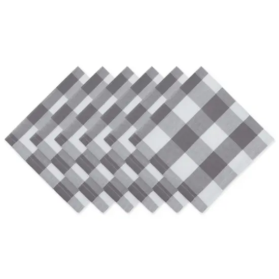 DII&reg; Buffalo Check Oversized Napkin, 6ct. Gray/White {1}
