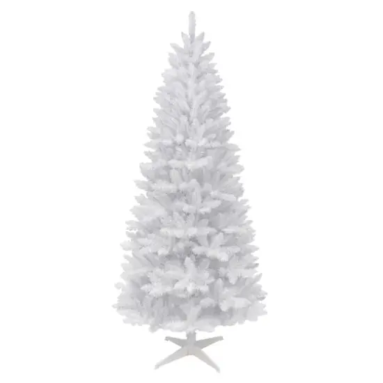 7ft. Unlit White Carson Artificial Pine Christmas Tree {1}