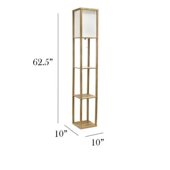 Simple Designs 5.2ft. Modern 3-Tier Floor Lamp Storage Shelf {4}
