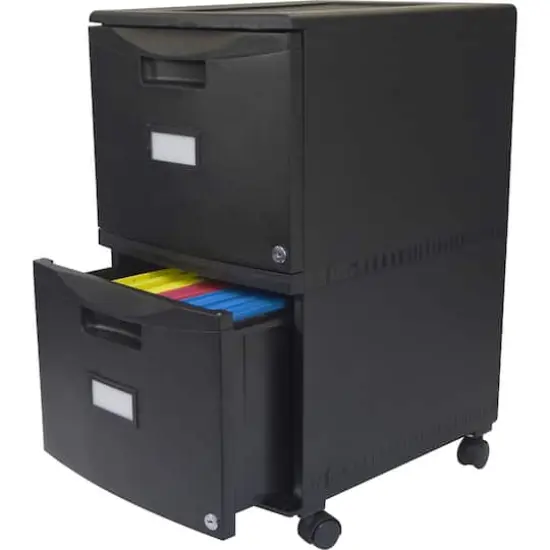 Storex 2-Drawer Black Mobile File Cabinet {3}