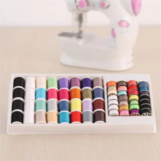 NEX&trade; Cute Pink Dual Speed Full-Range Sewing Machine with Bobbins & Sewing Thread {7}