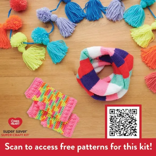 Red Heart&reg; Super Saver&reg; 12 Skein Super Craft Yarn Kit Brights {8}