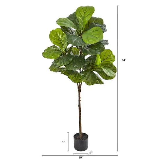 4.5ft. Fiddle Leaf Tree with White Planter {3}