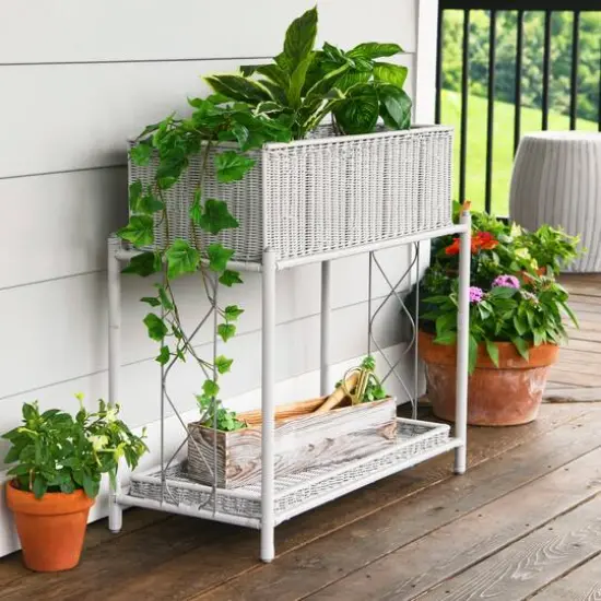 Household Essentials Raised Plant Stand Gray {5}