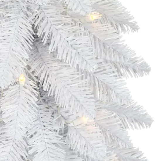4ft. Pre-Lit White Artificial Alpine Pencil Tree, Clear Lights {5}