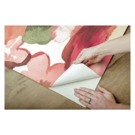 RoomMates Watercolor Floral Peel & Stick Wallpaper Red/Pink/Green {8}