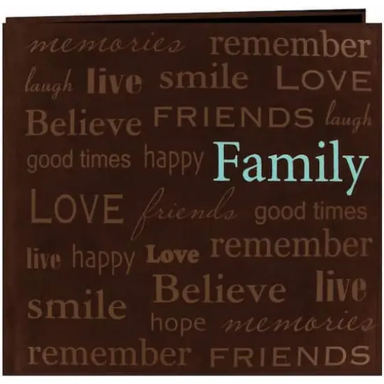 Pioneer® Family Text Faux Suede Post Bound Album, 12" x 12" {1}