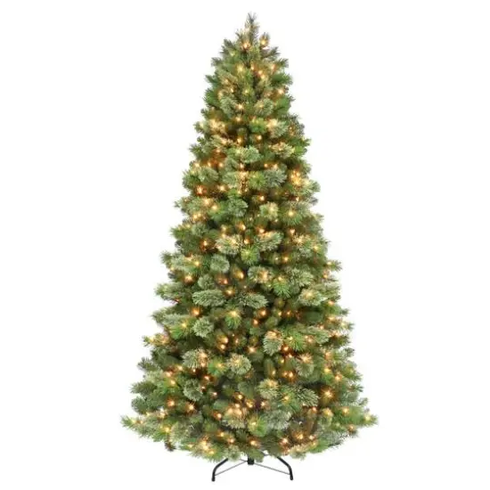 7.5ft. Pre-Lit Oklahoma Pine Artificial Christmas Tree, Clear LED Lights {1}