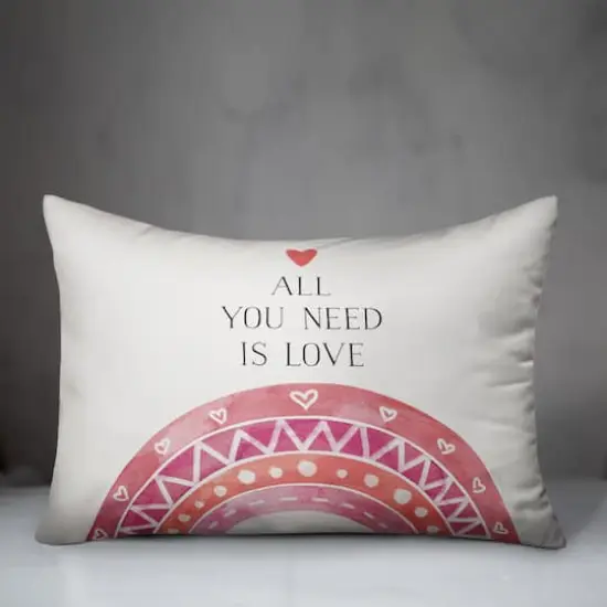 All You Need Love Watercolor Throw Pillow {3}
