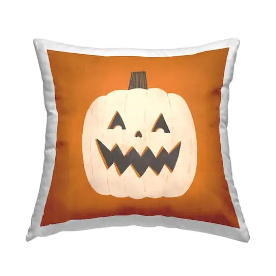 Stupell Industries Halloween Happy Jack-o-Lantern Throw Pillow {1}