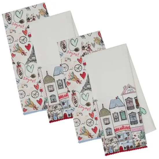 DII&reg; I Love Paris Printed Dish Towels, 4ct. {1}