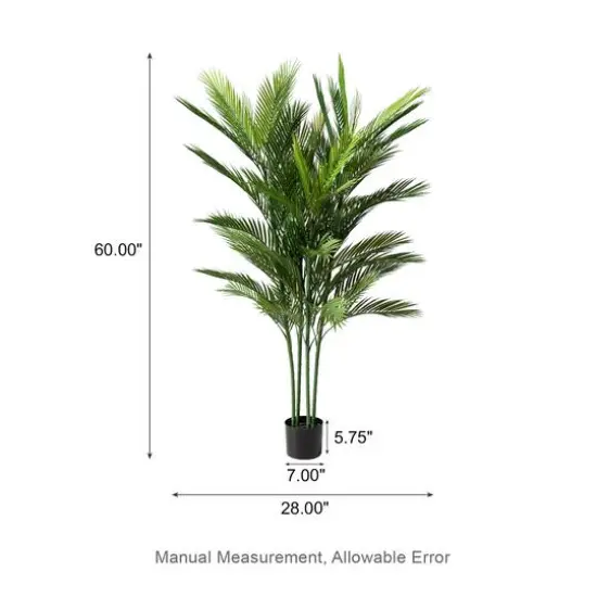 Glitzhome&reg; 5ft. Potted Faux Palm Tree {9}